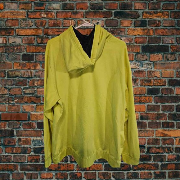Nike Therma Fit Neon Yellow Logo Pullover Hoodie Size XXL - Picture 2 of 3
